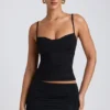 Canotta a strati con ruches in TENCEL™ Modal, colore nero Canotta a strati con ruches in TENCEL™ Modal, colore nero