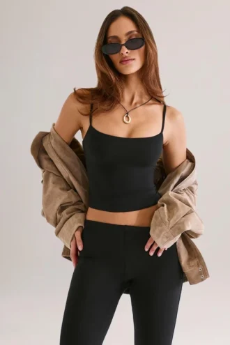 Canotta Ailany in Modal con scollo rotondo, colore nero