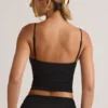 Canotta con scollo a V e ruches in TENCEL™ Modal, colore nero Canotta con scollo a V e ruches in TENCEL™ Modal, colore nero