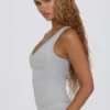 Canotta con scollo a V Soft Active in grigio melange Canotta con scollo a V Soft Active in grigio melange