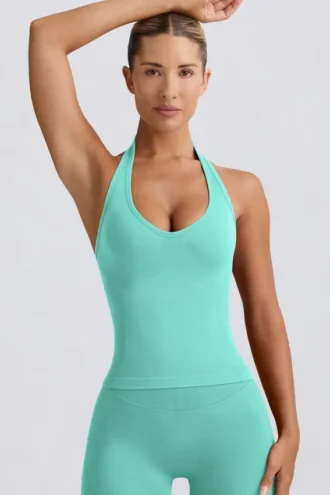 Canotta con scollo all’americana Define Luxe in menta