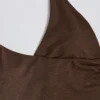 Canotta con scollo all’americana e schiena scoperta in misto pecan Canotta con scollo all’americana e schiena scoperta in misto pecan