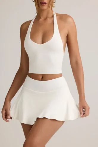 Canotta con scollo all’americana in modal Kori, colore bianco