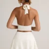 Canotta con scollo all’americana in modal Kori, colore bianco Canotta con scollo all’americana in modal Kori, colore bianco