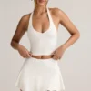 Canotta con scollo all’americana in modal Kori, colore bianco Canotta con scollo all’americana in modal Kori, colore bianco