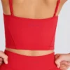 Canotta corta a strati Soft Active in rosso fragola Canotta corta a strati Soft Active in rosso fragola