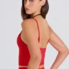 Canotta corta a strati Soft Active in rosso fragola Canotta corta a strati Soft Active in rosso fragola