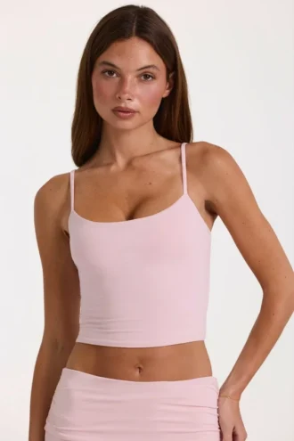 Canotta corta in Modal color Blush