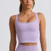 Canotta lunga senza cuciture Super Sculpt in lilla tenue Canotta lunga senza cuciture Super Sculpt in lilla tenue