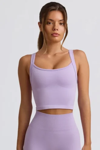 Canotta lunga senza cuciture Super Sculpt in lilla tenue