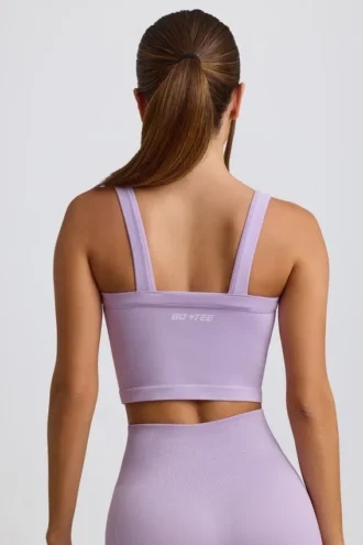 Canotta lunga senza cuciture Super Sculpt in lilla tenue