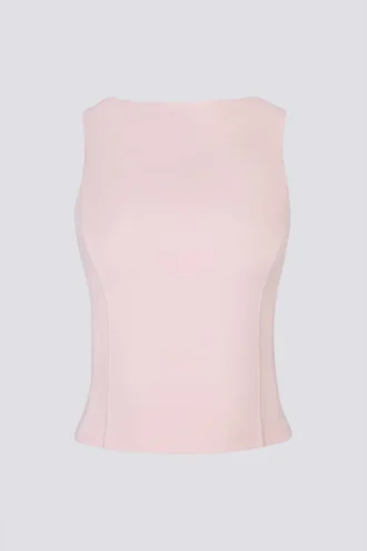 Canotta Soft Active con scollo a barchetta e schiena scoperta in rosa balletto