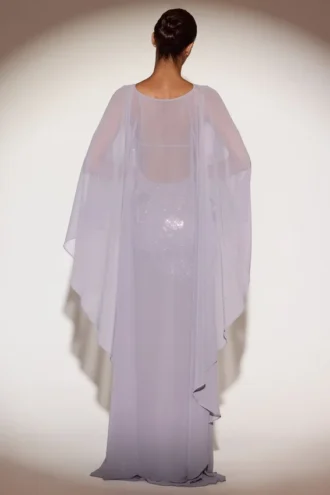 Cappa drappeggiata in chiffon trasparente Jovelle in lilla