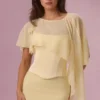 Cappa in chiffon Velina color giallo burro Cappa in chiffon Velina color giallo burro