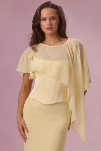 Cappa in chiffon Velina color giallo burro