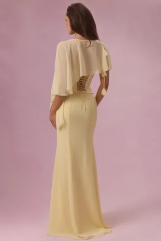 Cappa in chiffon Velina color giallo burro