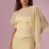 Cappa in chiffon Velina color giallo burro Cappa in chiffon Velina color giallo burro