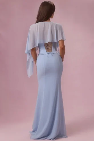 Cappa in chiffon Velina in blu polvere