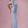 Cappa in chiffon Velina in blu polvere Cappa in chiffon Velina in blu polvere