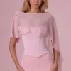 Cappa in chiffon Velina in rosa cipria Cappa in chiffon Velina in rosa cipria