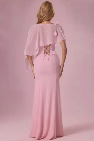 Cappa in chiffon Velina in rosa cipria