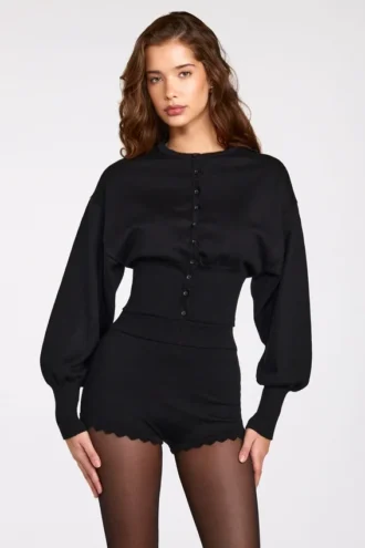 Cardigan a maniche lunghe in maglia Anele in nero Cardigan a maniche lunghe in maglia Anele in nero