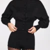 Cardigan a maniche lunghe in maglia Anele in nero Cardigan a maniche lunghe in maglia Anele in nero