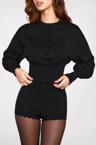 Cardigan a maniche lunghe in maglia Anele in nero Cardigan a maniche lunghe in maglia Anele in nero