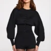 Cardigan a maniche lunghe in maglia Anele in nero Cardigan a maniche lunghe in maglia Anele in nero