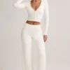 Cardigan corto a coste in modal Kiva, bianco Cardigan corto a coste in modal Kiva, bianco