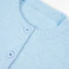 Cardigan corto in maglia blu polvere