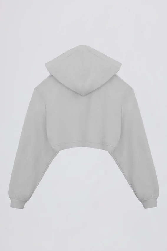 Copri spalle corto con cappuccio in jersey spazzolato, colore grigio nebbia Copri spalle corto con cappuccio in jersey spazzolato, colore grigio nebbia