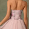 Corsetto senza coppe con lacci decorati Elia in rosa floreale Corsetto senza coppe con lacci decorati Elia in rosa floreale