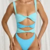Costume intero a perizoma con cut-out Elirae in blu multicolore Costume intero a perizoma con cut-out Elirae in blu multicolore