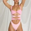 Costume intero a perizoma con cut-out Elirae in rosa multicolore Costume intero a perizoma con cut-out Elirae in rosa multicolore