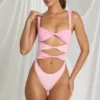 Costume intero a perizoma con cut-out Elirae in rosa multicolore Costume intero a perizoma con cut-out Elirae in rosa multicolore