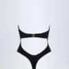 Costume intero Bahari con cut-out e dettagli metallici in nero Costume intero Bahari con cut-out e dettagli metallici in nero