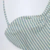 Costume intero Biarritz con scollo all’americana e cut-out a righe doppie color verde acqua Costume intero Biarritz con scollo all’americana e cut-out a righe doppie color verde acqua