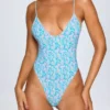 Costume intero Sicily con schiena scoperta in stampa multicolore pastello