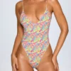 Costume intero Sicily con schiena scoperta in stampa multicolore vivace