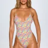 Costume intero Sicily con schiena scoperta in stampa multicolore vivace
