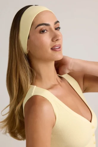 Fascia a coste Candy in modal, giallo crema Fascia a coste Candy in modal, giallo crema
