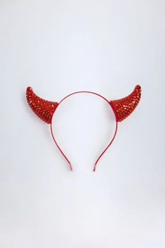 Fascia con corna da diavoletta Vixena in rosso fuoco