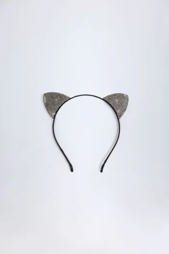 Fascia con orecchie da gattina in nero