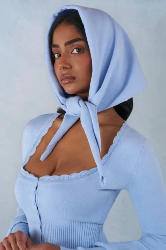 Fascia per capelli in maglia Aviana in blu tenue Fascia per capelli in maglia Aviana in blu tenue