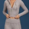 Felpa con cappuccio e zip in maglia a trecce grigio melange Felpa con cappuccio e zip in maglia a trecce grigio melange