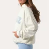 Felpa con cappuccio oversize con applicazioni in Milk a pois Felpa con cappuccio oversize con applicazioni in Milk a pois