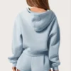Felpa con cappuccio oversize con zip in blu polvere Felpa con cappuccio oversize con zip in blu polvere