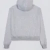 Felpa con cappuccio oversize ricamata in grigio melange Felpa con cappuccio oversize ricamata in grigio melange