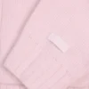 Felpa corta con cappuccio e zip in morbida maglia rosa tenue